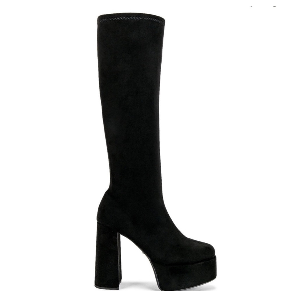 Tony Bianco Toniq Platform Boot
Black Stretch Suede Size 8